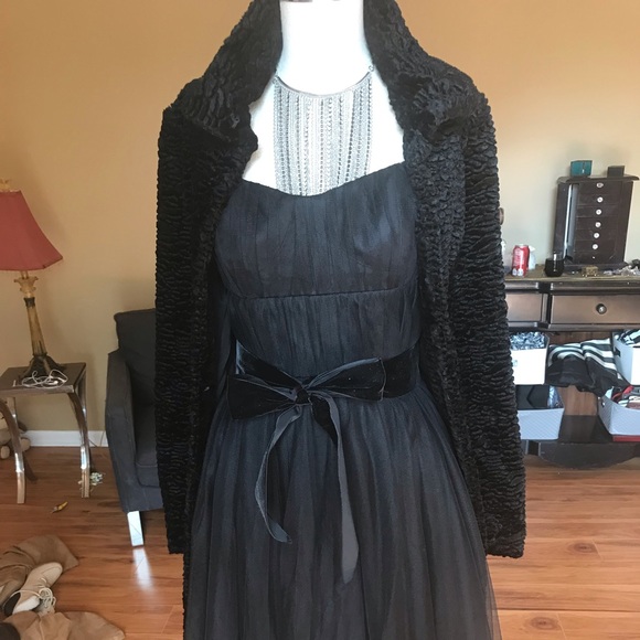 WHBM Black Crushed Velvet Coat - Picture 6 of 8